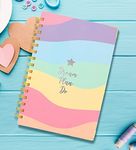 Doodle Undated Daily Planner I A5 I Hard Cover I Wiro Bound I192 Ruled Pages I 80 GSM I Lay Flat Design I Metal Corners I Plan your day, To do List, (Rainbow Plans)