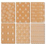 36 Pack Kraft Christmas Greeting Cards with Envelopes Bulk Box Set, 6 Winter Holiday Designs (4x6 In)