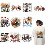 10 Sheets Football Iron on Transfers, DTF Transfers Ready to Press, Football Iron on Patches for T-Shirts, Canvas Bag, Pillow, Hoodie DIY Crafts (Football)