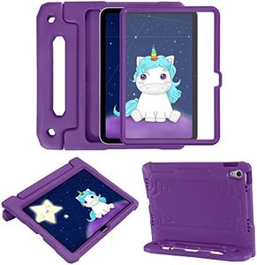 HDE iPad 10th Generation Case for Kids with Built-in Screen Protector Shockproof iPad Cover 10.9 inch with Multi Angle Viewing Handle Stand Purple