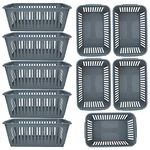 Plastic Handy Basket Storage Basket Great for Bathrooms,Bedroom and Kitchen-25cm-(silver) (10)