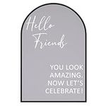 Selfie Mirror Decal for Wedding Entry Sign - Hello Friends Now Let's Celebrate Decals - Mirror Selfie Decals for Wedding, Welcome Mirror Stickers