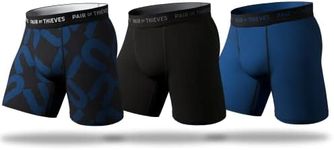 Pair of Thieves Super Fit Men’s Long Boxer Briefs, 2 & 3 Pack Underwear, AMZ Exclusive, Link Up, X-Large