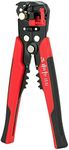 LSLANSOON 1110 3 in 1 Self-Adjusting Wire Stripper Cutter, Wire Crimping Tool Wire Pliers for Wire Stripping, Cutting, Crimping 10-24 AWG (0.2-6.0mm Square) (Red)