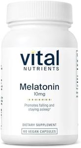 Vital Nutrients Melatonin 10mg | Vegan | Sleep Supplement to Support The Body's Natural Sleep Cycle* | Gluten, Dairy, Soy Free | 60 Capsules