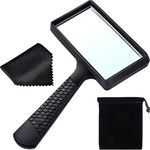 Blulu 3X Handheld Magnifier,3.77 x 1.89 inch Rectangular Magnifying Glass, Scratch Resistant Glass Lens for Seniors Reading, Hobbies, Repair, Observation