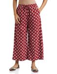 Amazon Brand - Myx Women's Loose Palazzo (MRCoreBT01_Red Booti_XL)