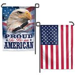 Wincraft Proud To Be American Garden Flag 2 Sided TWO Designs Patriotic Bald Eagle