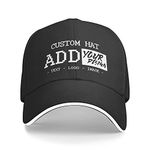 Custom Hat Custom Baseball Cap Add Your Text Image Design Personalized Hat for Men & Women (Black)