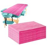 60 Pcs Massage Bed Sheets, 31.4x70.8 Inch Disposable Massage Table Cover, Breathable Water & Oil Proof Microfiber Linens for Spa Professional Massage Tattoo Lash Beauty Hotel Esthetician - Pink