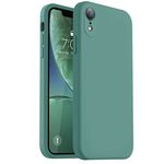 Vooii Compatible with iPhone XR Case, Upgraded Liquid Silicone with [Flat Edges] [Camera Protection] [Soft Anti-Scratch Microfiber Lining] Phone Case for iPhone 10 XR 6.1 inch - Pine Green