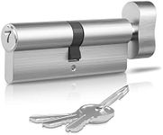 RESET-Brass 35/35 Thumb Turn Euro Lock Cylinder(70mm), Euro Door Lock with 3 Keys, Door Lock with Key,High Security for Wooden,UPVC Composite Doors