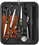 Wenshall Hairdressing Barber Hair Scissor for Professional Hairdressers Barbers Stainless Steel Hair Cutting Shears - for Salon Barbers, Men, Women, Children and Adults (Black)