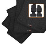 TRAVALL Rubber Car Mats (set of 4) compatible with Volvo XC40 (2017-Current) Heavy Duty Floor Mats Moulded Premium Mats Easy Clean Black with Clips - Anti Slip All-Weather Protection