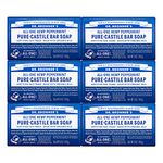 Dr. Bronner’s - Pure-Castile Bar Soap (Peppermint, 140g, 6-Pack) - Made with Organic Oils, For Face, Body and Hair, Gentle and Moisturizing, Biodegradable, Vegan, Cruelty-free, Non-GMO