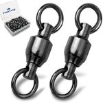 FishTrip Ball Bearing Fishing Swivels 30pcs 0#-10# Barrel Swivels Fishing Tackle with Stainless Steel Solid Welding Ring for Saltwater Freshwater High Strength (Size 0)