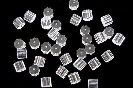 Plastic Ribbed Earnuts/Earwire Stoppers 2x4mm Sold per Pack of 200