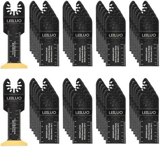 LEILUO 50 Pcs Oscillating Saw Blades Kit Extra-Long Titanium Multitool Blades for Wood Nails Drywall Universal Oscillating Tool Accessories with Storage Bag Fits DeWalt Makita Milwaukee and More
