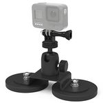 TSUYA Magnetic Camera Car Mount, 120 LBS Heavy Duty Car Camera Mount with 360° Tripod Ball Head and Powerful Rubber Coated Magnets for Metal Surface, Compatible with GoPro Hero, DJI, Osmo Action