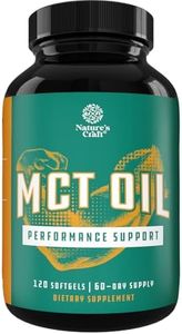 C8 MCT Coconut Oil Softgels - MCT Oil Keto Pills with Caprylic Acid Coconut Oil for Body Sculpting Sustainable Energy Support and Brain Health - Potent Non GMO Gluten Free Keto MCT Oil Softgels
