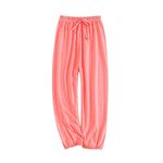 Toddler Casual Long Pants Trousers Summer Fall Kids Baby Boy Girl Cotton Linen Elastic Basic Harem Pants Joggers (Pink, 3-4 Years)