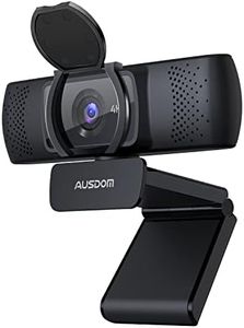 AUSDOM Cámara Web, Cubierta de privacidad, cámara Web USB Plug and Play para computadora Pro Streaming/Enseñanza en línea/videollamadas/Zoom/Skype (ferroso-4K)