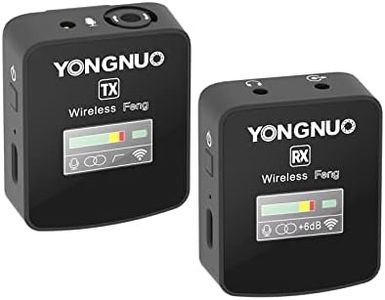 YONGNUO Feng 2.4G Wireless Collar-Clip Microphone, Wireless Lavalier Microphone System with Transmitter Receiver, for DSLR Cameras Camcorders, iPhone Android YouTube Tiktok Vlogging