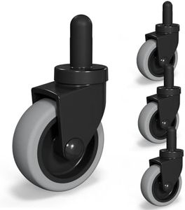 AAGUT 3" Mop Bucket Casters Replacement, Non-Marking TPR Castors with Grip Ring Stem, Thermoplastic Rubber Caster Set of 4 FITS RUBBERMAID Models