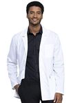 Cherokee Men Scrubs Lab Coat Workwear Revolution Tech 32" Consultation Plus Size WW400AB, 5XL, White