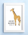 Elben Creatives - I am God's masterpiece - Ephesians 2:10 Children Bible Verses Frames/Christian Gift for Children