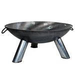 simpa Wok Style Garden Fire Pit Bowl Brazier with Handles & Tripod Legs - Large 75cm Diameter - Easy Assembly Tools & Fitments Supplied.