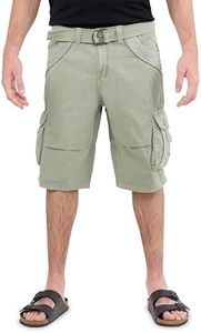 X RAY Mens Cargo Shorts Camo & Solid Colors 12.5" Inseam Knee Length Classic Fit Multi Pocket (Big and Tall Shorts for Men), Twill Taped Leaf Green, 42