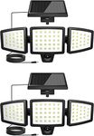 Lepro Solar Security Lights Outdoor Motion Sensor, 1200LM Solar Flood Lights with Separate Solar Panel, IP65 Waterproof, Adjustable 3Heads, Solar Pir Wall Lights for Yard Garage Pathway