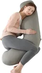 BATTOP Pregnancy Pillows with Cooling Cover,Cooling Maternity Pillow for Sleeping,Support for Belly,HIPS,Legs,Pregnancy Must Haves,Side Sleeper Body Pillow
