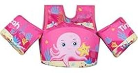 Tirzah Swim Vest Life Jacket Pool Float for 25 – 55 lbs (11kg – 25kg) Toddlers and Kids with Shoulder Harness - The Fascinating Octopus