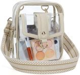 Missnine Clear Bag for Stadium Events Multi Carry Clear Fanny Pack Stadium Approved Clear Sling Purse for Women Concert Crossbody Bags with Guitar Starp