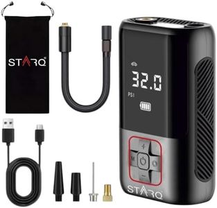 STARQ Inflate Pro Portable 2in1 Tyre Inflator/Air Compressor with Digital Display|4000mAh Battery|for Cars, Motorcycles, Bicycles, Football| Upto 150 Psi| Flash Light|(Inflate Pro)