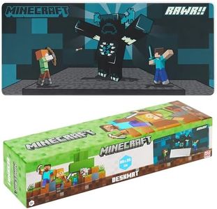 Minecraft Alfombra Escritorio para Niños, Tapete Raton Antideslizante 80 x 35cm - Regalo Gamers (Azul)