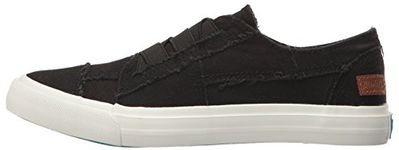 Blowfish Women's Marley Fashion Sneaker, Black Color Washed Canvas, 8.5 M US