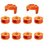 LADAMI Worx Strimmer Spool Lawn Mower Mmcgregor Strimmer spool and lineGrass Trimmer Spool Replacement lengths 3m calibre 0.16mm 8 Spools, 2 Caps