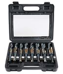 Accusize Industrial Tools 8 Pc M35 (H.S.S.+5% Cobalt) 1/2'' Shank Drill Bits Set, 9/16'' to 1'', Silver and Deming Drill (S and D Drill), H516-6507