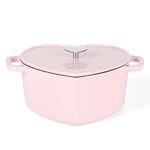 Martha Stewart Heart Shaped 4-Quart Enamel Cast Iron Dutch Oven - Pink