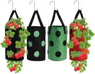 Window Garden Hanging Strawberry Planter 4pcs - Promotes Growth, Prevents Root Entanglement - Upside Down Strawberry Planters for Outdoor Plants - Ideal for Strawberries, Tomatoes, Herbs - 13.7x7.8in