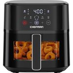 Chefman Air Fryer – 6 QT Compact Airfryer for Quick & Easy Meals, Features Hi-Fry Technology for Extra Crisp, Easy-View Window, Touch Controls with 4 Presets, Nonstick & Dishwasher Safe Basket - Black