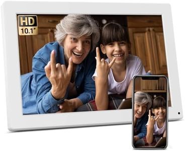 BSIMB 10.1 Inch 32GB Digital Photo Frame, WiFi Digital Picture Frame Electronic Picture Frame 1280x800 HD Touchscreen, Auto Rotate, Light Sensor, Share Photos/Video via App/Email/SD Card/USB, White