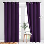 NICETOWN Blackout Curtains 2 Panels - Curtains 84 Inch Long,Room Darkening Grommet Curtains for Bedroom Living Room Windows (52 by 84 Inches,Royal Purple,Set of 2)