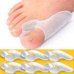 3 PAIR (6 PSC) Bunion Cushion Protector Silicone Toe Separator Hallux Valgus Bunion Treatment Orthopedic Brace Pair (White) (set of 6 (3 pair))