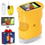1000X Handheld Microscope for Kids, Temodu Portable Digital Miniscope 2.0" Screen Educational Microscope Science Kits, Used as a Birthday, Ages 3+