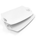 Serving Tray with Handle Exrta Large Porcelain Serving Platter Perfet for Display 16-Inch White