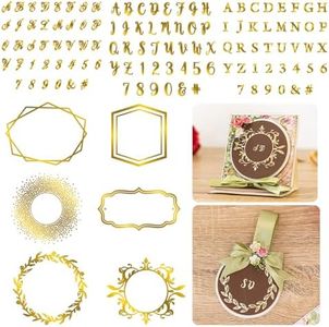 Briartw Hot Foil Plate Set - 3 Font Styles Alphabet & Numbers with 6 Decorative Frames for Card Making, Scrapbooking - Capital Letters A-Z 0-9 DIY Embossing Stencil for Glimmer/Sizzix Machines